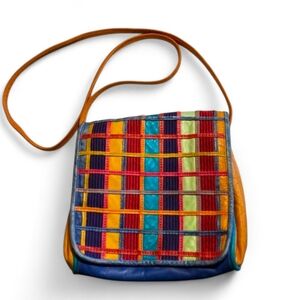 80's 90's Samir Colorful Patchwork Cross Body Shoulder Bag
